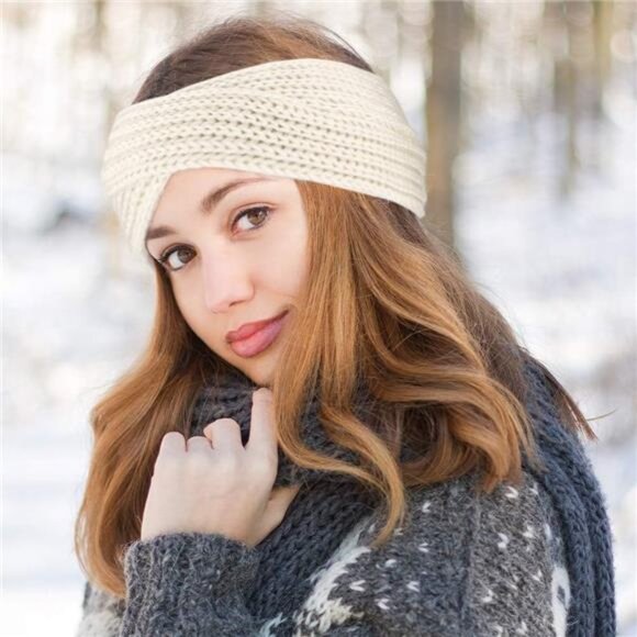 Winter Knit Chunky Headbands for Women Crochet Turban Knitted Ear - Picture 2 of 8